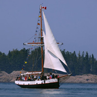 The Jolly Breeze Sailing on the Cold Clear Water of the Bay of Fundy, Saint Andrews, New Brunswick