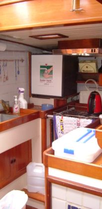 The Jolly Breeze Galley Where the Food and Beverage Preparation Happens on Whale Watching Expeditions, New Brunswick